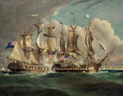 Die Chesapeake und Shannon vor Boston, 1. Juni 1813 von Robert Dodd